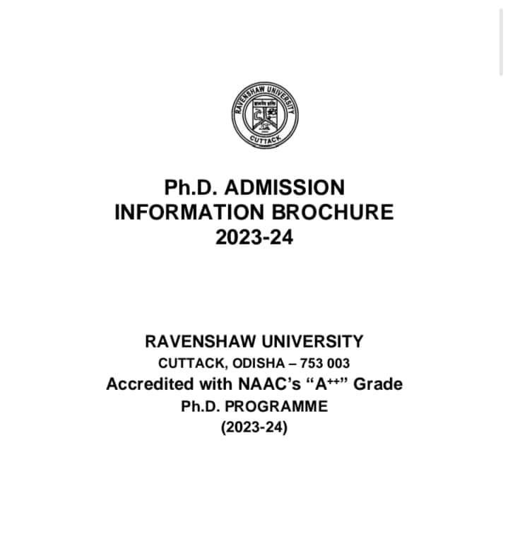 PhD notification 2024 Ravenshaw University Geography Study